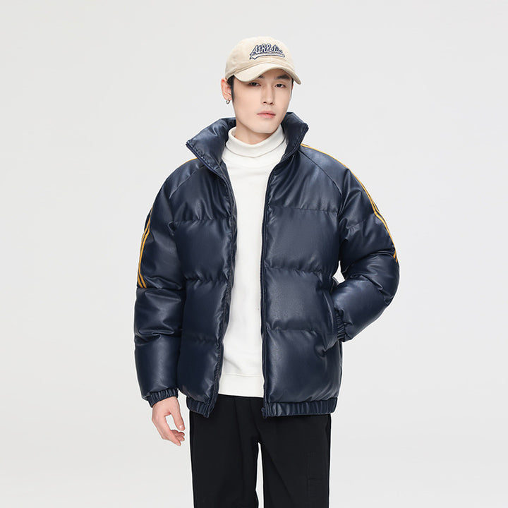 Herren Wattierte Steppjacke im Oversize-Sportlook mit Kontraststreifen an den Ärmeln Drune
