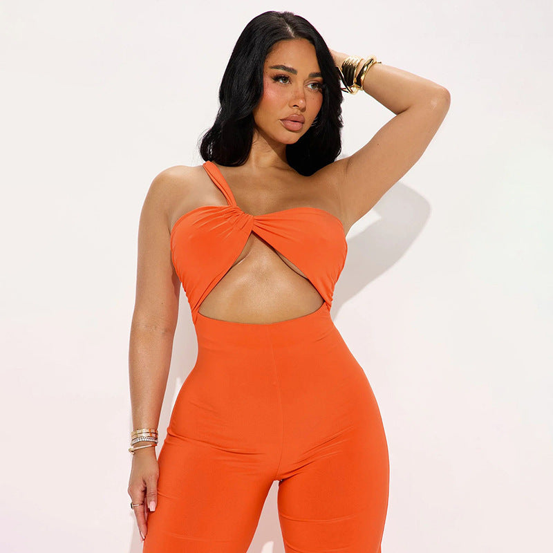 Damen eleganter Jumpsuit mit raffiniertem Twist-Design Drune