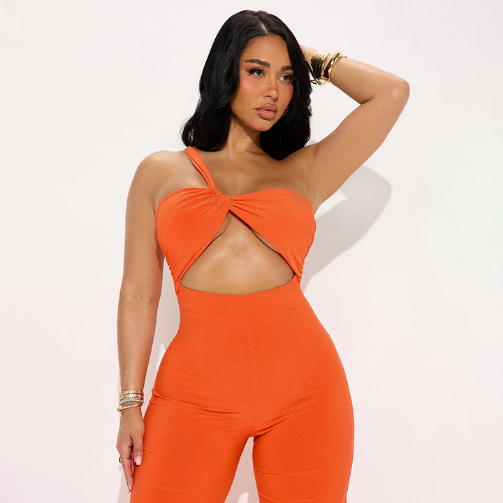 Damen eleganter Jumpsuit mit raffiniertem Twist-Design Drune