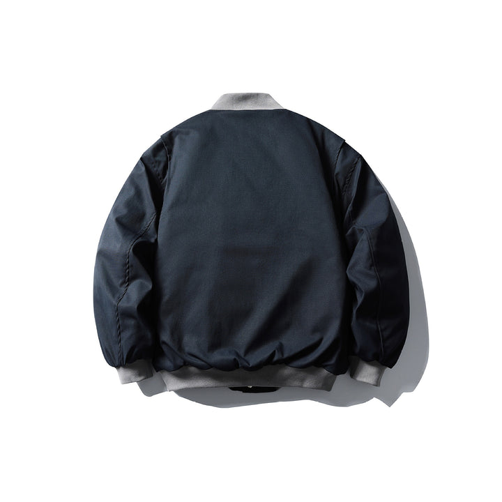 Unisex Kurzboxy wattierte Bomberjacke im Utility‑Look mit Rippenkragen Drune