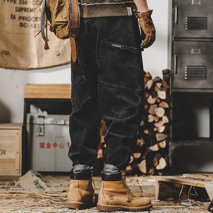 Herren Bequeme Utility Cargo-Hose Drune