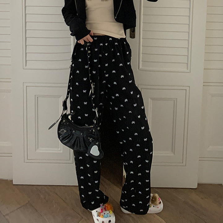 Damen Gemütliche Palazzo-Hose mit elegantem Muster Drune