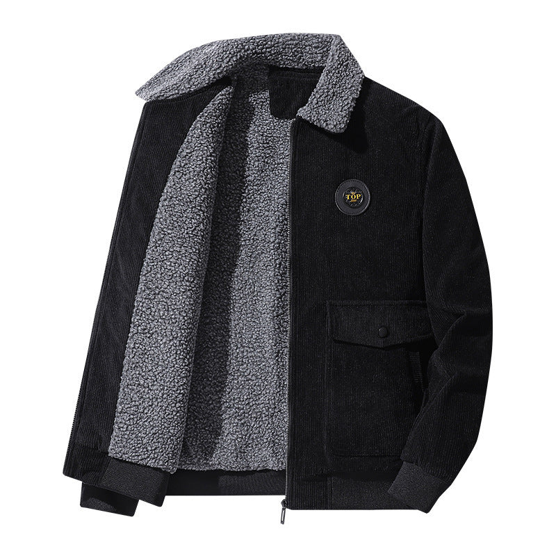 Herren Lässige Teddy-Fleece Jacke Drune