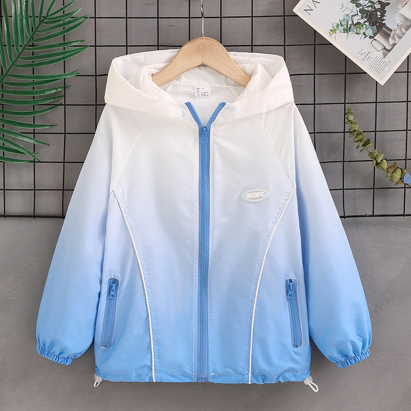 Damen nan leichter Kapuzen-Windbreaker mit Reißverschluss und verdeckten Taschen Drune