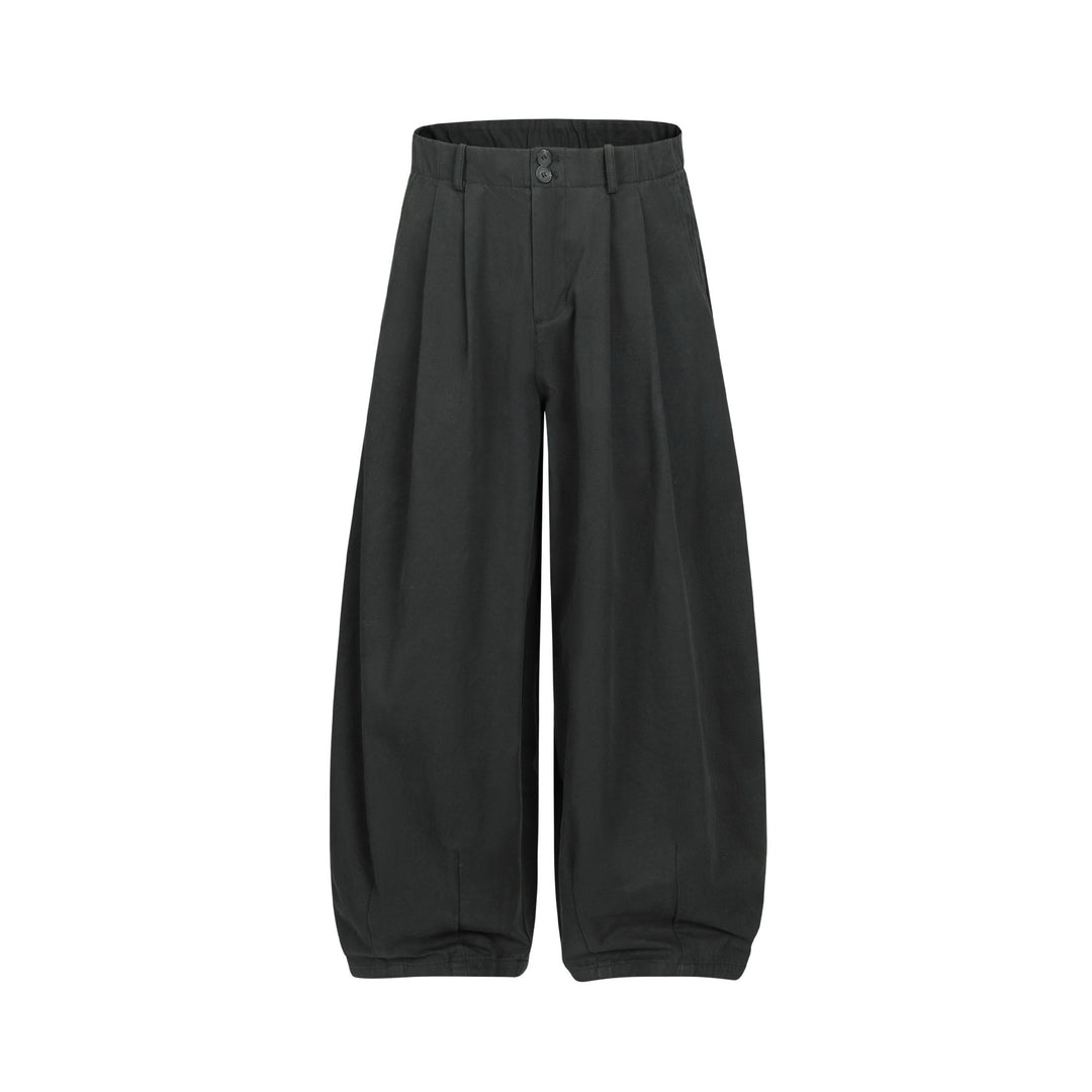 Damen Weite Culotte-Hose mit hoher Taille, Bundfalten und elastischem Knöchelabschluss Drune