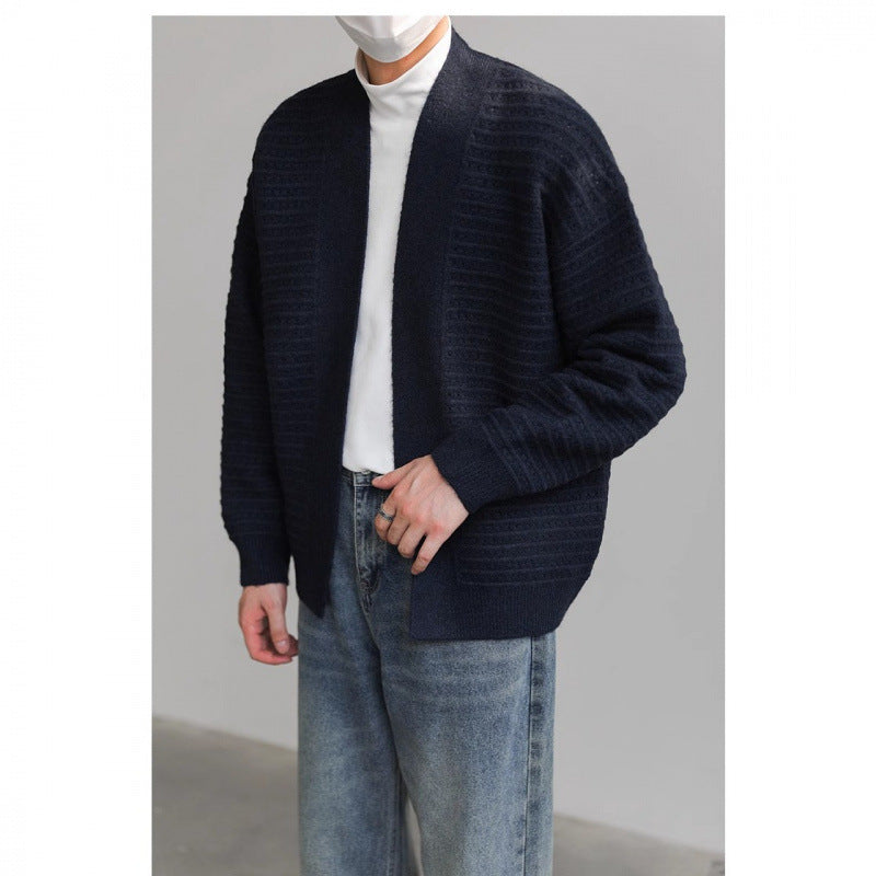 Herren lässiger Strickcardigan mit modernem Design und strukturierter Oberfläche Drune