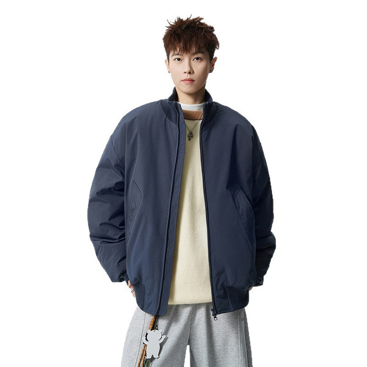 Herren Oversized Bomberjacke mit wattierter Füllung und geripptem Saum Drune