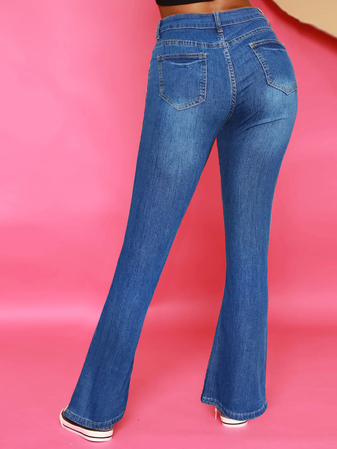 Damen Hochtaillierte Flared-Jeans mit sichtbarer Knopfleiste und sculptendem Superstretch-Comfort Drune