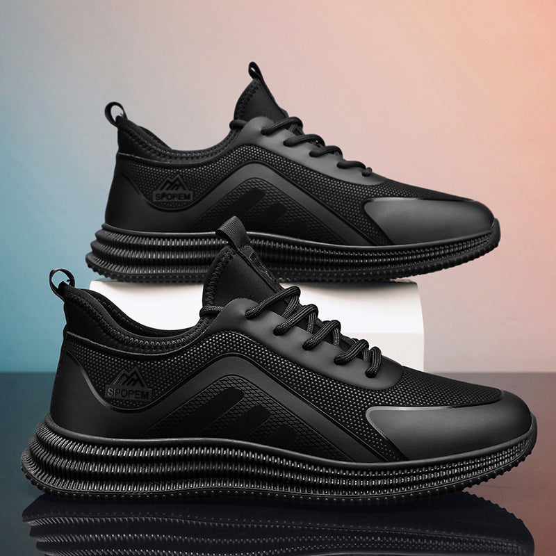 Herren Minimalistischer Urban-Lauftrainer mit gerippter Plateausohle und nahtlosem Mesh-Upper Drune