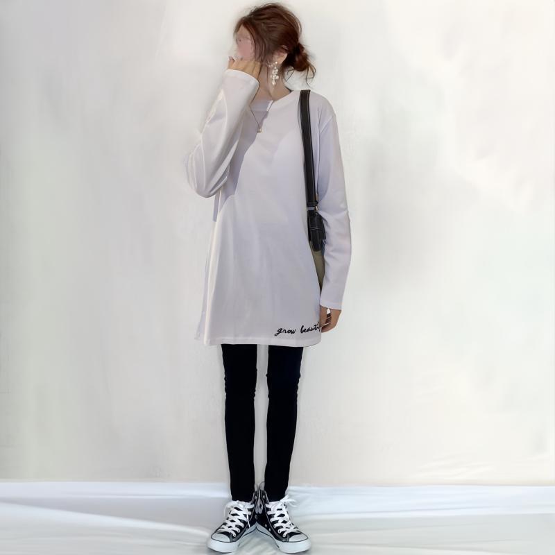 Damen langärmliges T-Shirt mit inspirierendem Schriftzug Drune