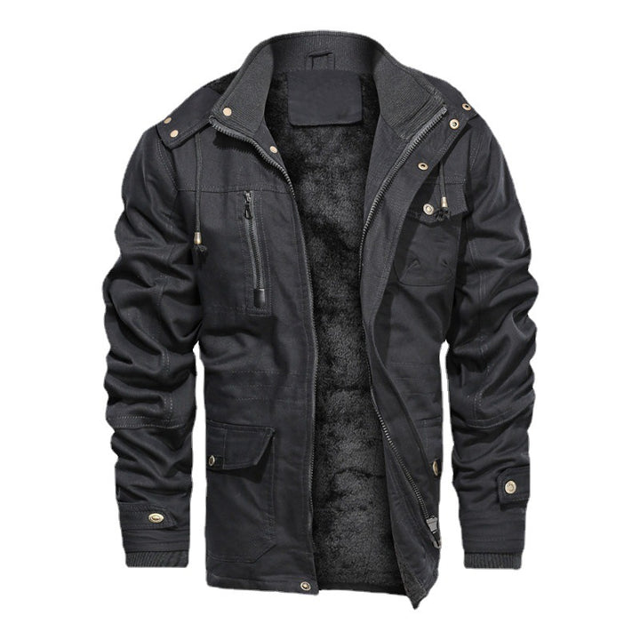 Herren Gefütterte Feldjacke mit Teddyfutter, Winddichtem Canvas & Mehrfach-Taschen Drune