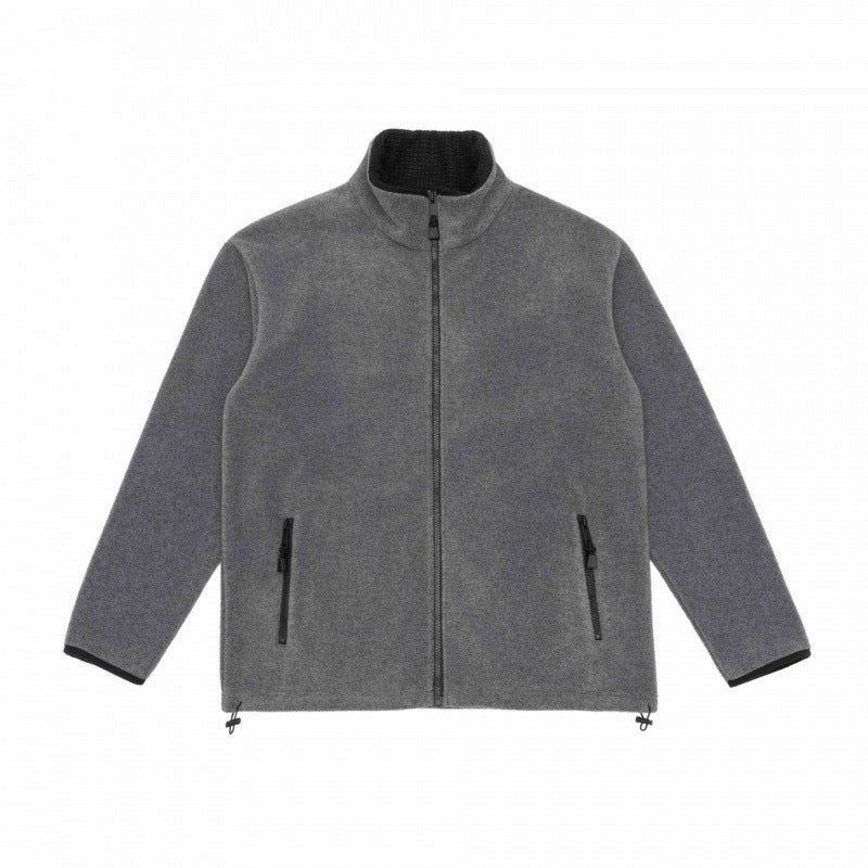 Herren Fleecejacke mit Stehkragen, windabweisendem Microfleece und Kordelzugsaum Drune