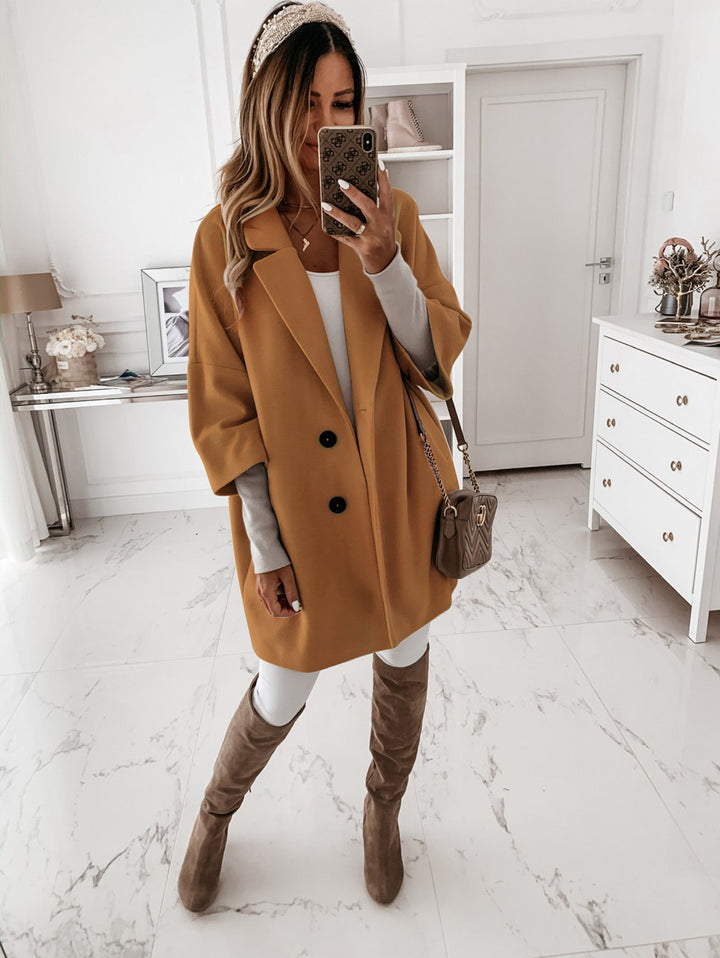 Damen Oversized Blazerjacke mit eleganten Knöpfen Drune