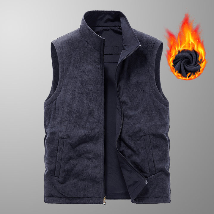 Herren gefütterte Thermo-Weste mit Fleece-Innenfutter, winddichter Außenlage und multiplen Reißverschlusstaschen Drune
