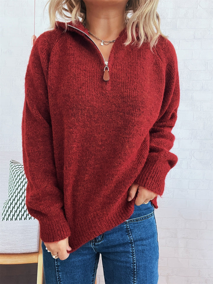 Damen Pullover mit Kapuze und Reißverschluss Drune