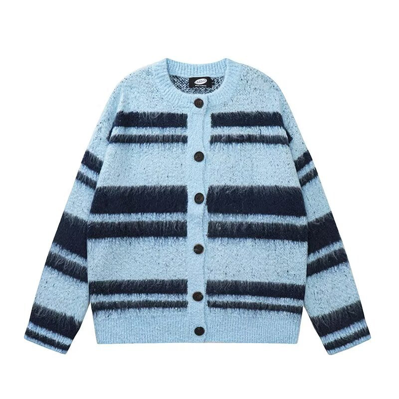 Damen Kuschelige Strickjacke mit Streifen Drune