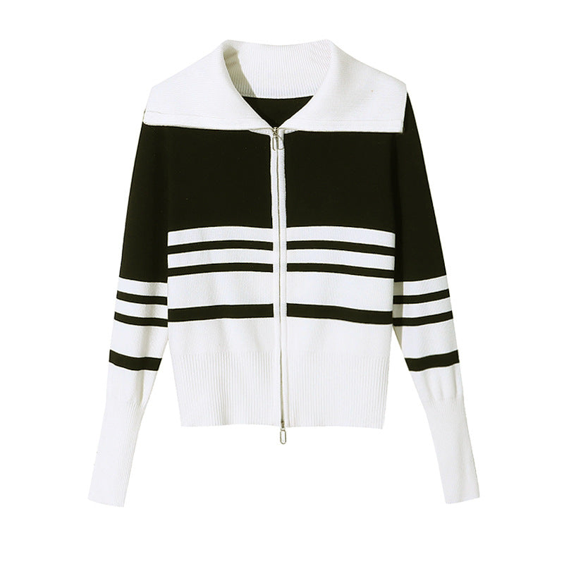 Damen modische Strickjacke mit Reißverschluss Drune