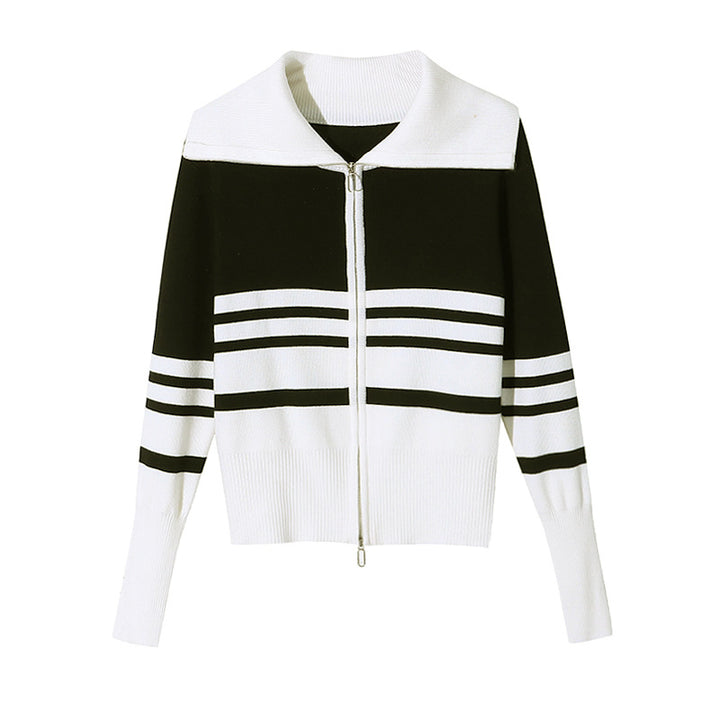 Damen modische Strickjacke mit Reißverschluss Drune