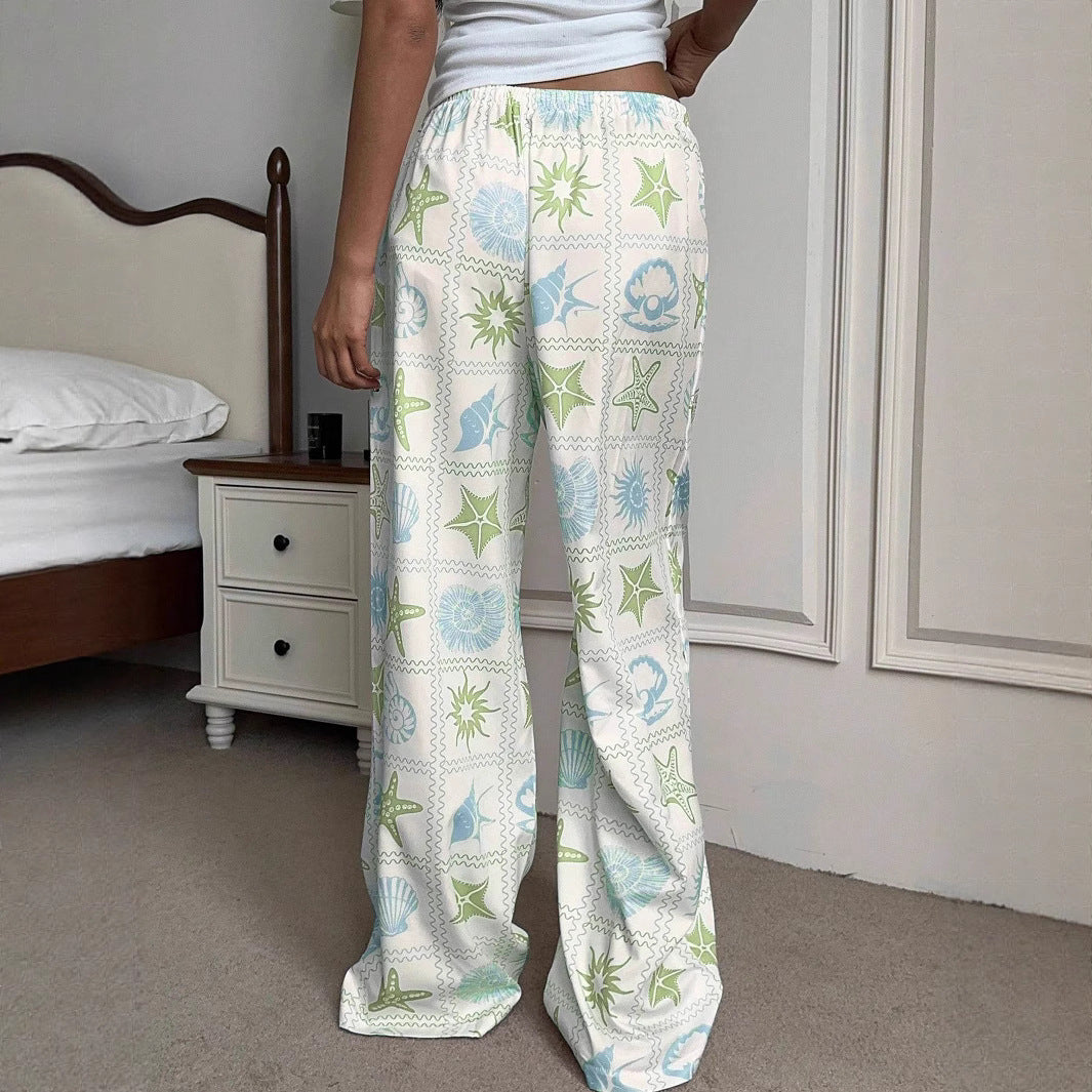 Damen Legere Palazzo-Hosen Drune