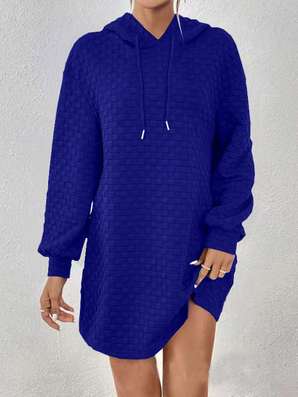 Damen Kapuzenkleid aus strukturiertem Material Drune