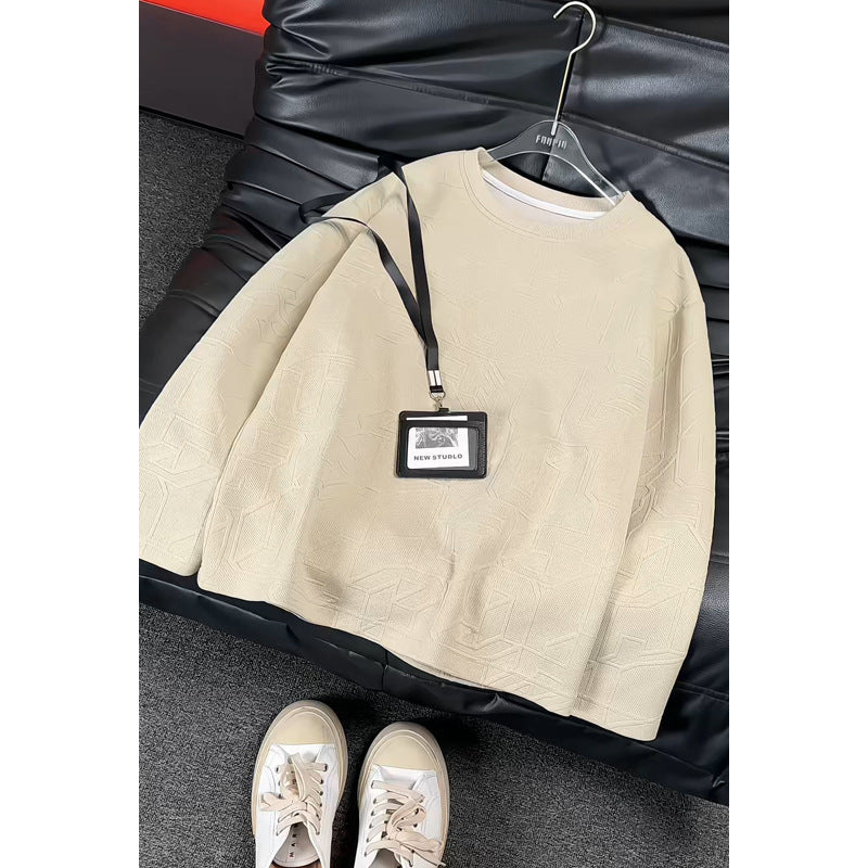Damen Modischer Sweatshirt mit modernem Prägung Drune