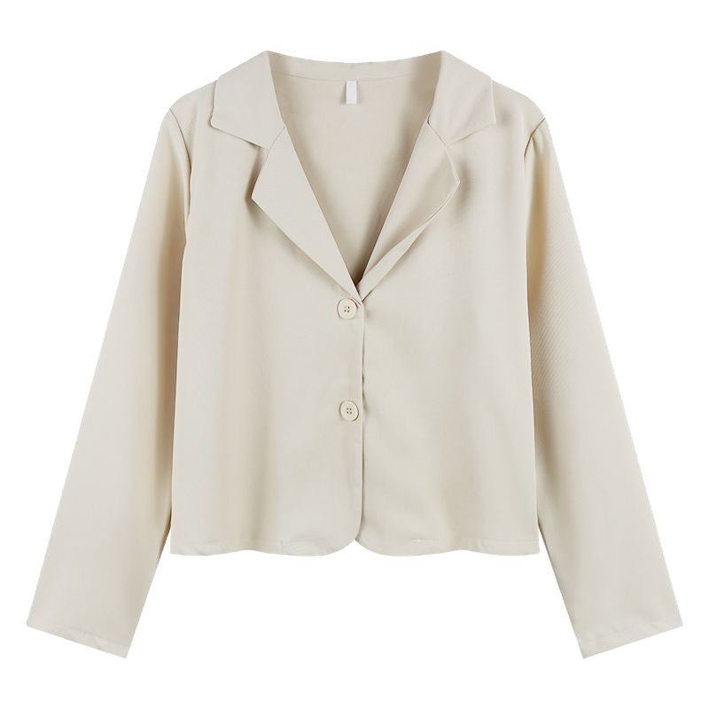Damen modische Kurzjacke mit eleganter Knopf-Ausschnitt Drune