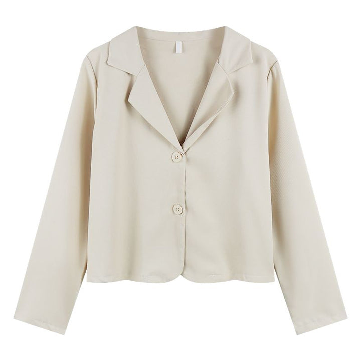Damen modische Kurzjacke mit eleganter Knopf-Ausschnitt Drune
