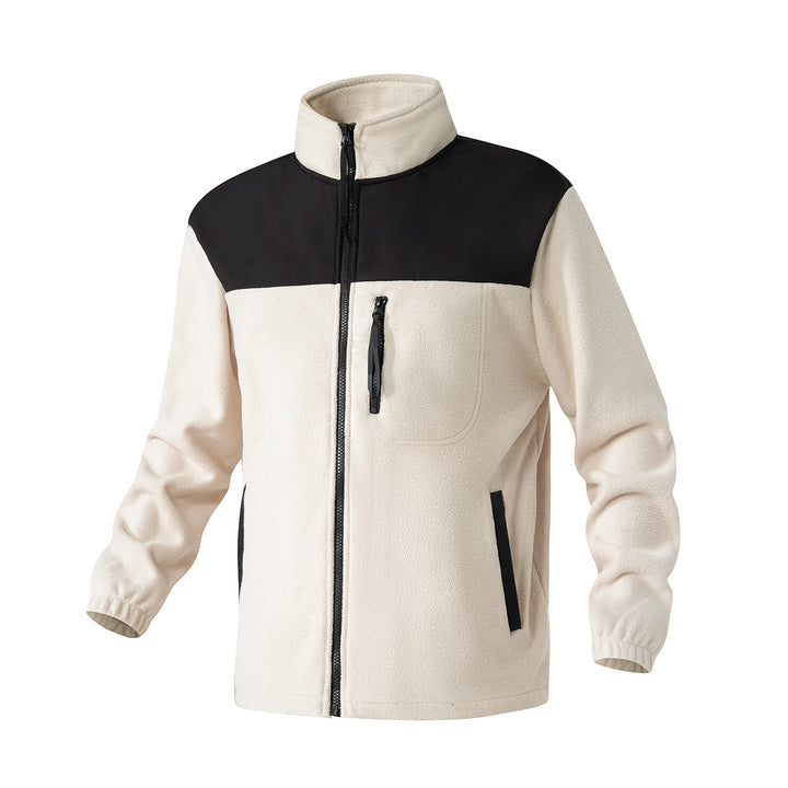 Herren Fleecejacke mit verstärktem Schulterpaneel, Stehkragen und Brustreißverschluss Drune