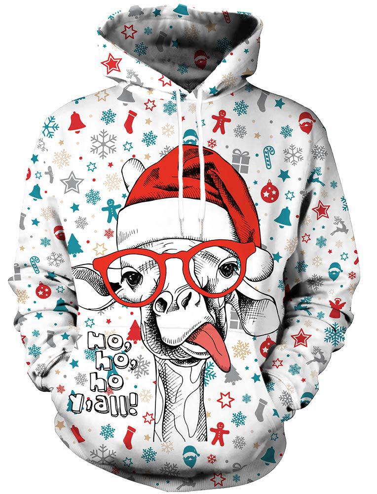 Damen Lustiger Kapuzenpullover mit weihnachtlichem DJ-Motiv Drune