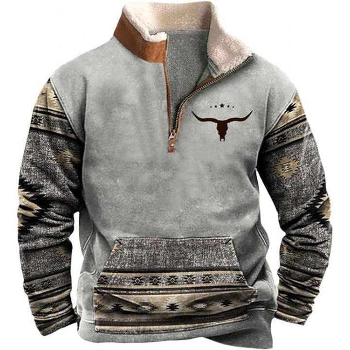 Herren Wärmender Fleece-Pullover mit Stehkragen Drune