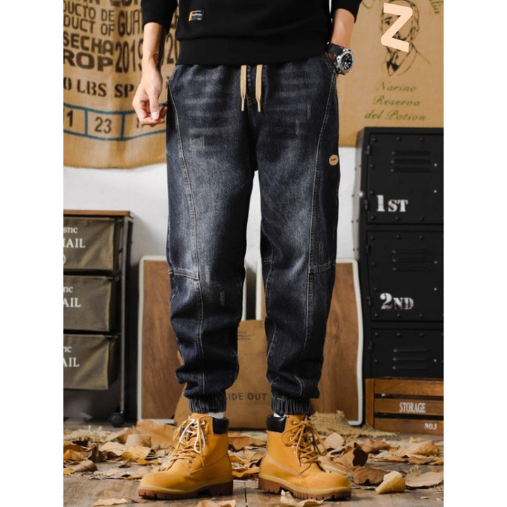 Herren Komfortable Denim Jogginghose Drune