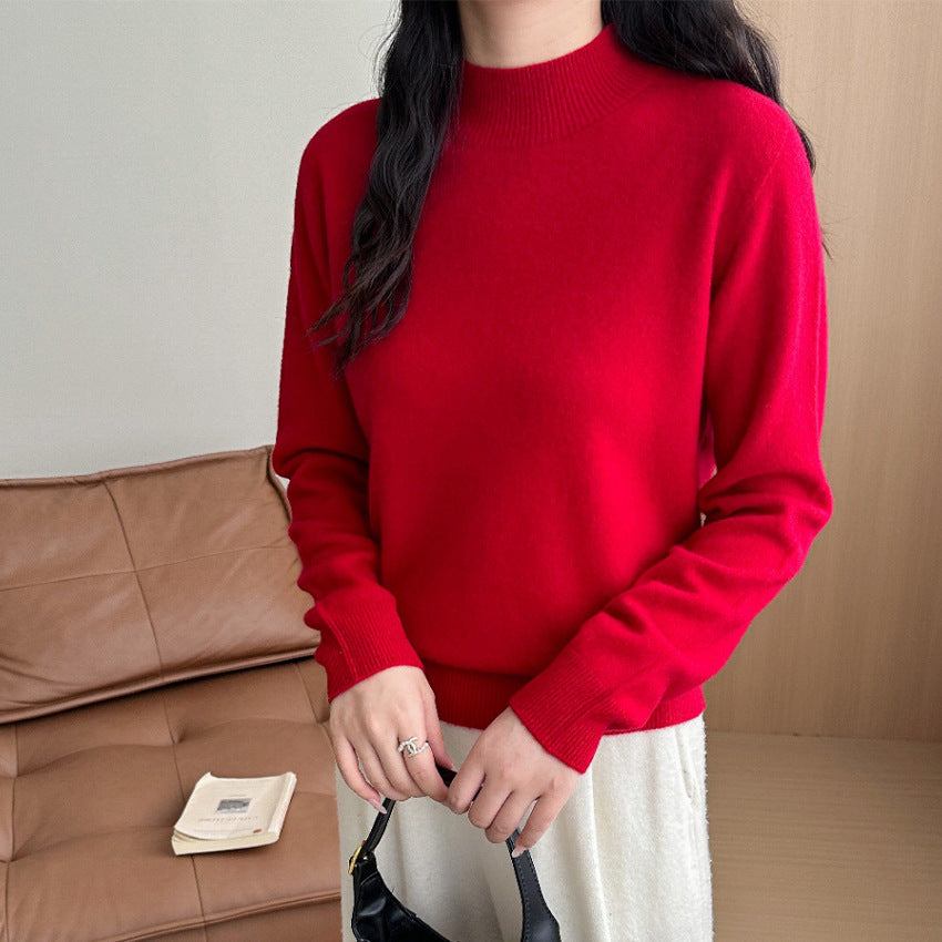 Damen Feiner Feinstrick-Pullover mit kurzem Stehkragen und Kaschmir-Optik Drune