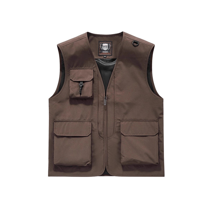 Unisex Multitaschen-Utility-Weste mit Mesh-Innenfutter, D-Ring und robusten Außenfächern Drune