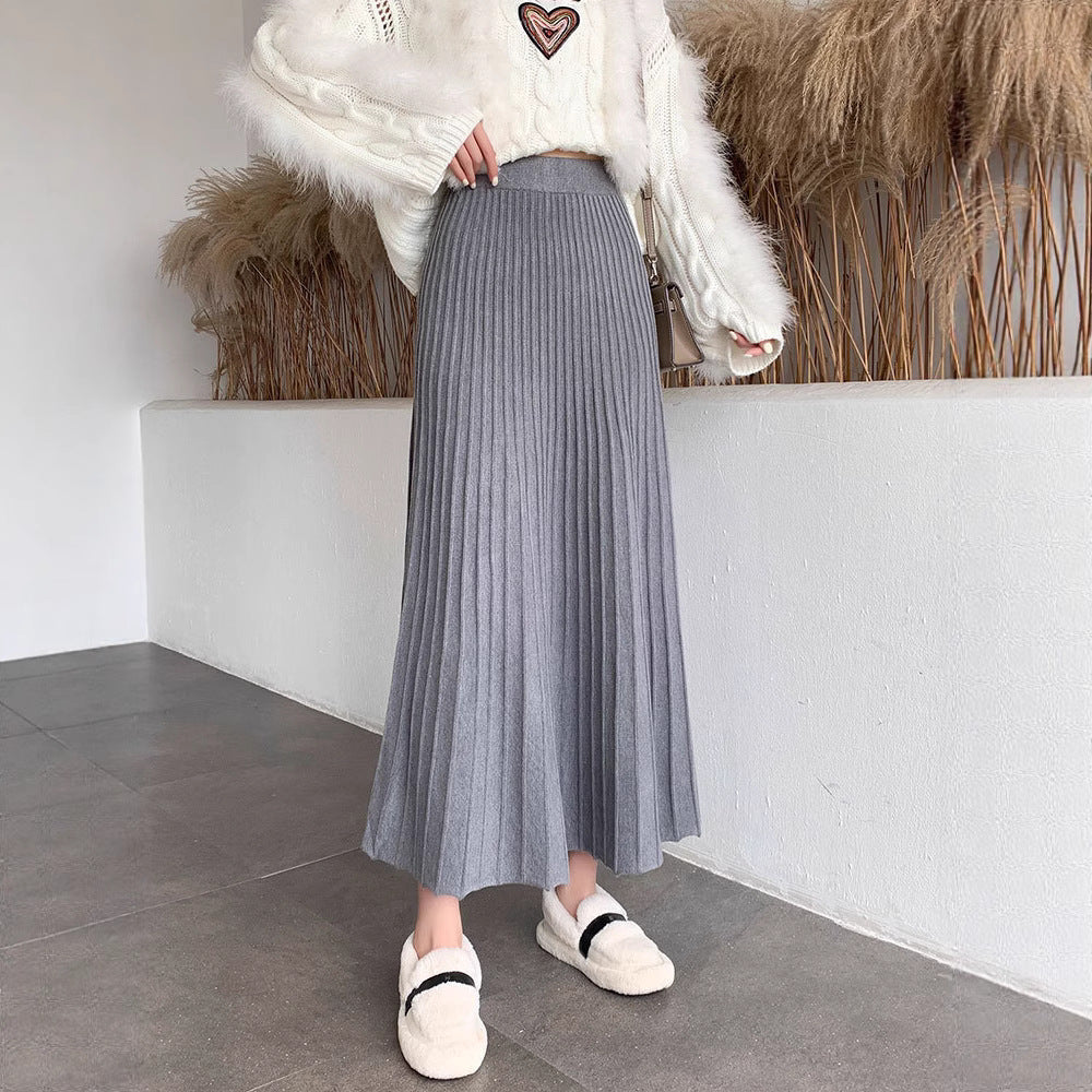 Damen Eleganter Plissee-Rock Drune