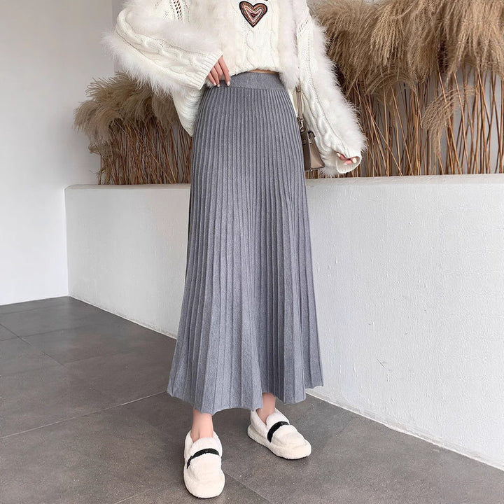 Damen Eleganter Plissee-Rock Drune