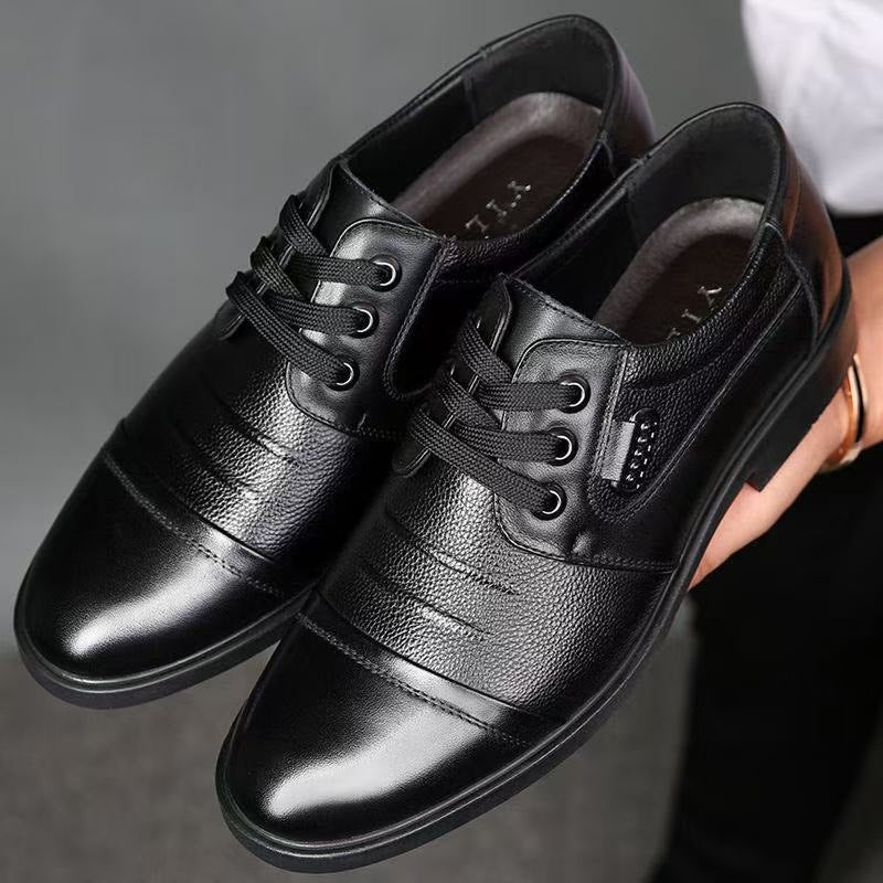 Herren Klassische Leder Schnürschuhe Drune