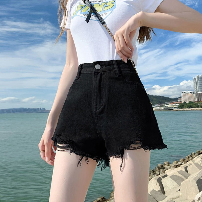 Damen Jeans Shorts Destroyed