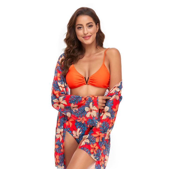 Damen Bikiniset mit transparenter Strandtunika Drune