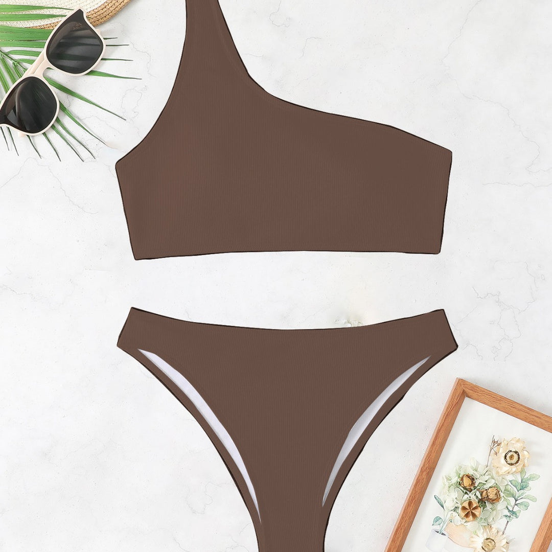 Damen Einseitiger Bikini mit asymmetrischem Design Drune