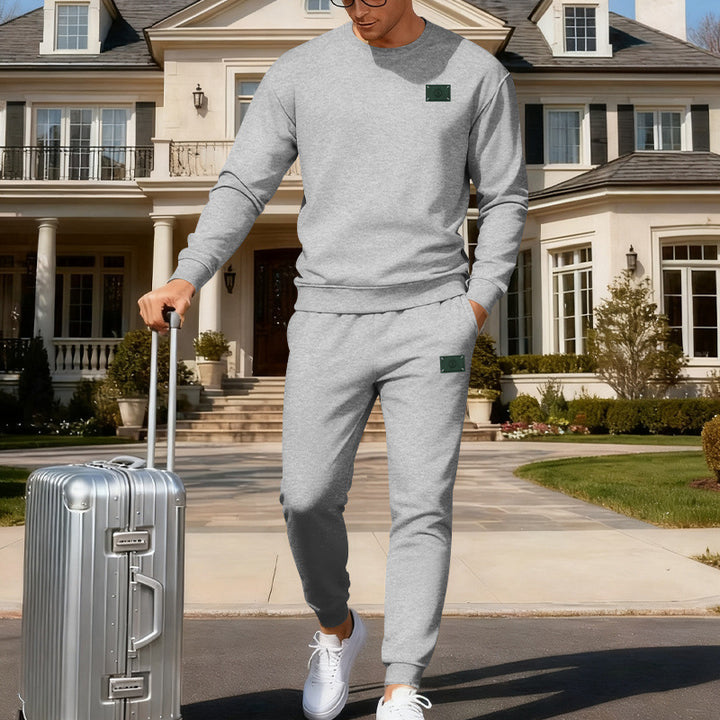 Herren Reisefreundliches Slim‑Fit Loungewear‑Set aus Sweatshirt und Jogginghose Drune