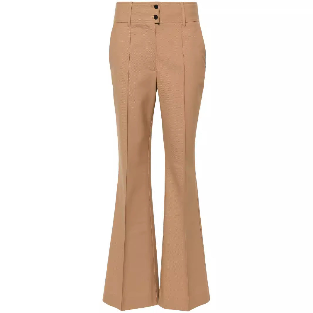 Damen Hochtaillierte ausgestellte Wollmix‑Tailoring‑Hose mit Bügelfalte Drune