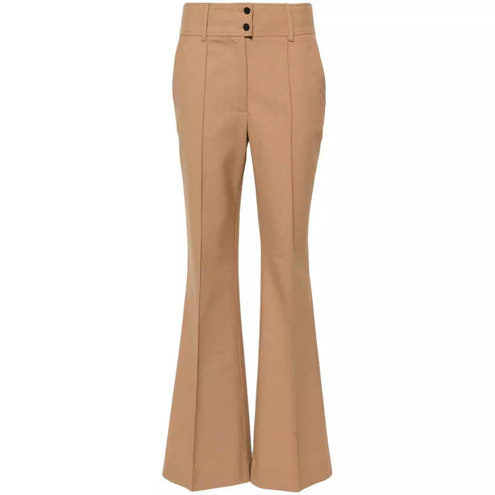 Damen Hochtaillierte ausgestellte Wollmix‑Tailoring‑Hose mit Bügelfalte Drune