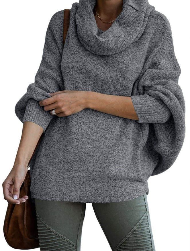 Drune Unifarbene Laterne lockerer langärmeliger Pullover Sweatshirt