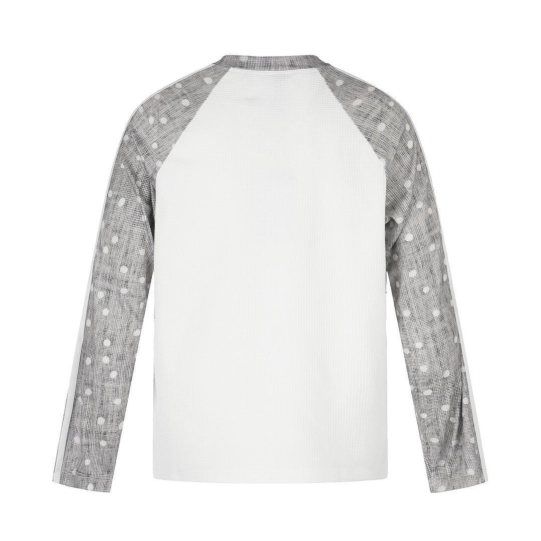 Unisex Waffelstruktur-Sweatshirt mit transparenten Kontrastärmeln, Raglan und Seitenstreifen Drune
