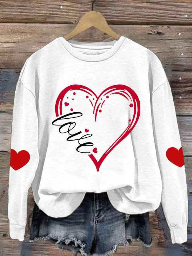 Damen Gemütlicher Pullover mit Herzmotiv Drune