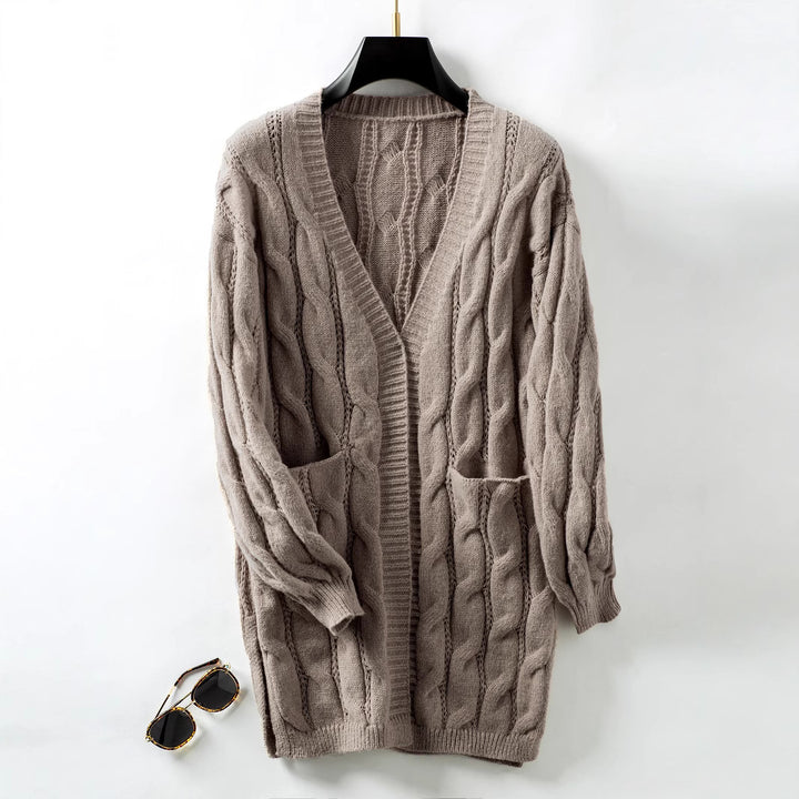 Damen Strickjacke mit V-Ausschnitt und praktischen Taschen Drune