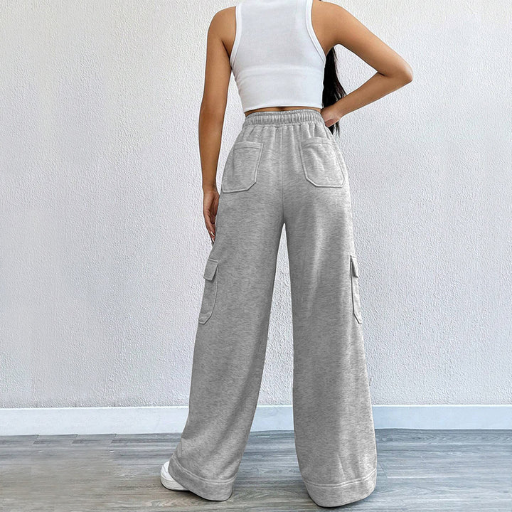 Damen Cargo-Hose mit weiten Beinen und elastischem Bund Drune