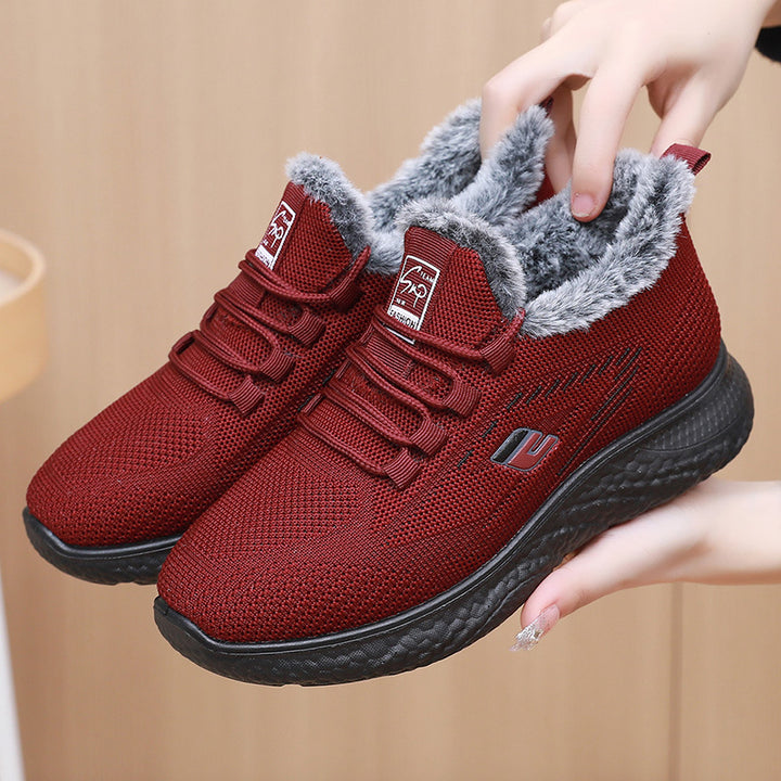 Damen Athletische und warme Sneakers mit Fleece-Innenfutter Drune