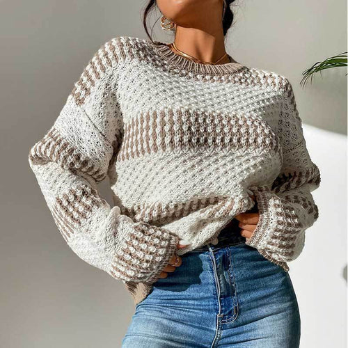 Damen Strickpullover mit raffiniertem Strukturmuster und modischem Oversized-Schnitt Drune