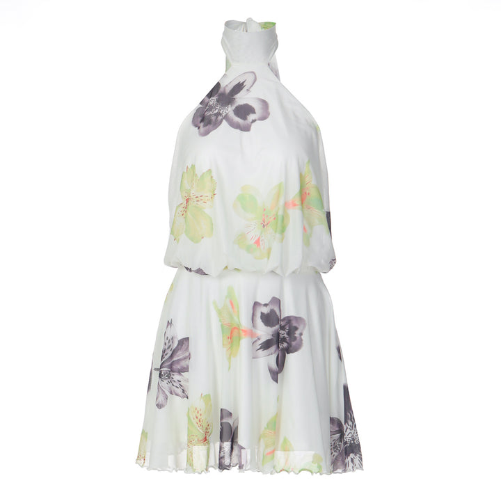 Damen Ärmelloses Blütenmuster Kleid Drune